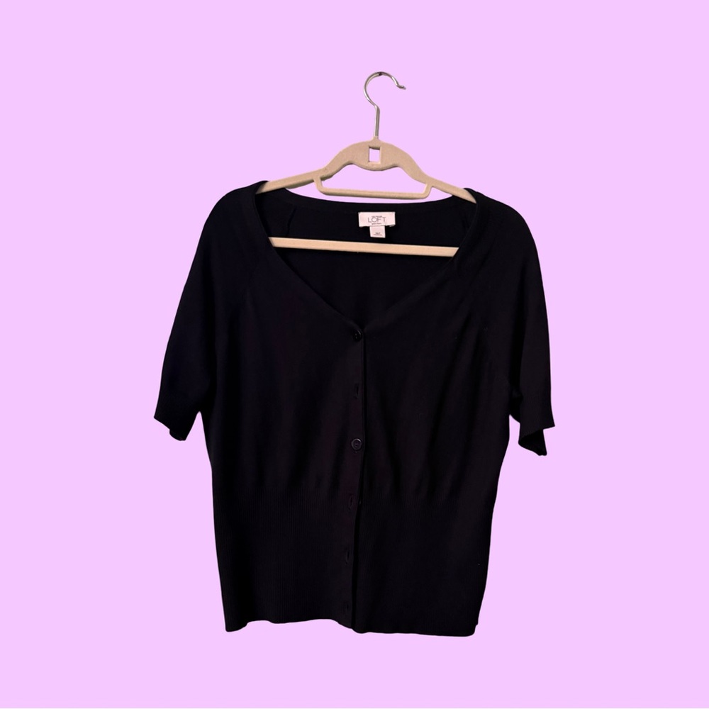 LOFT Black Button Down Shirt